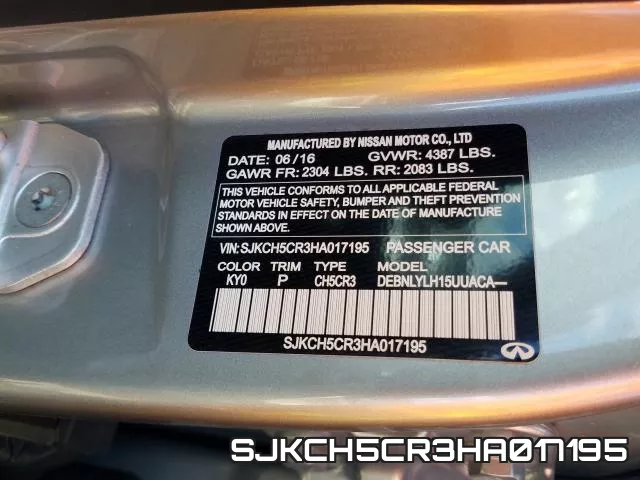 SJKCH5CR3HA017195 фото 2