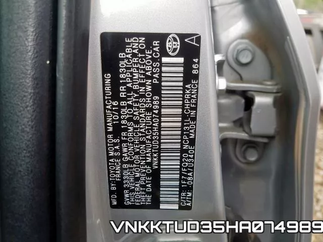 VNKKTUD35HA074989 фото 2