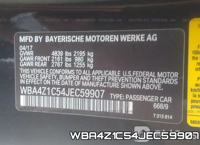 WBA4Z1C54JEC59907 фото 10