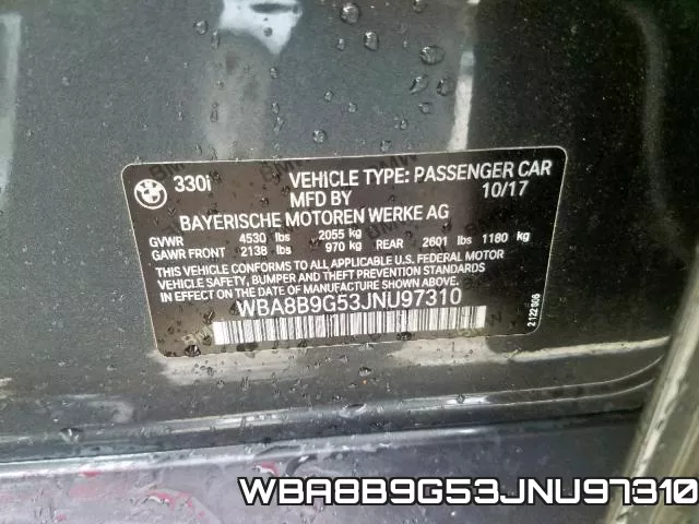 WBA8B9G53JNU97310 фото 2