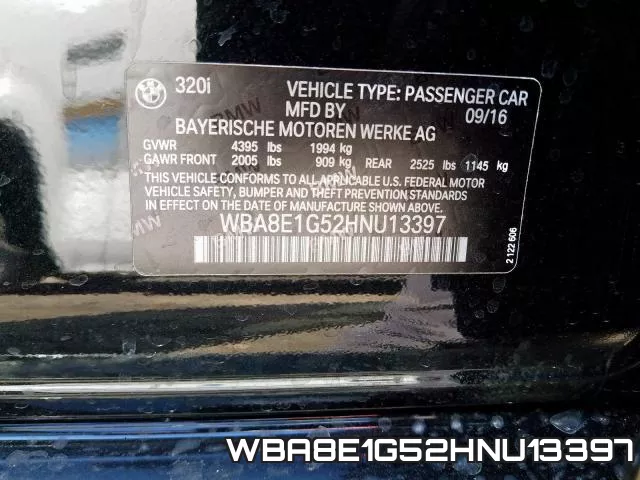WBA8E1G52HNU13397 фото 2