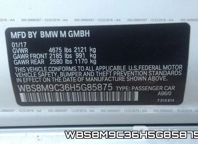 WBS8M9C36H5G85875 фото 10
