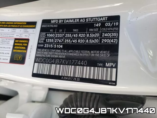 WDC0G4JB7KV177440 фото 2