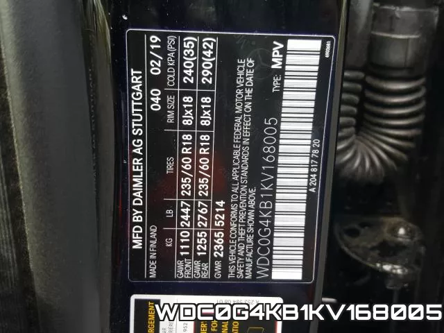 WDC0G4KB1KV168005 фото 2