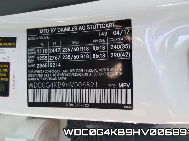 WDC0G4KB9HV006891 фото 2
