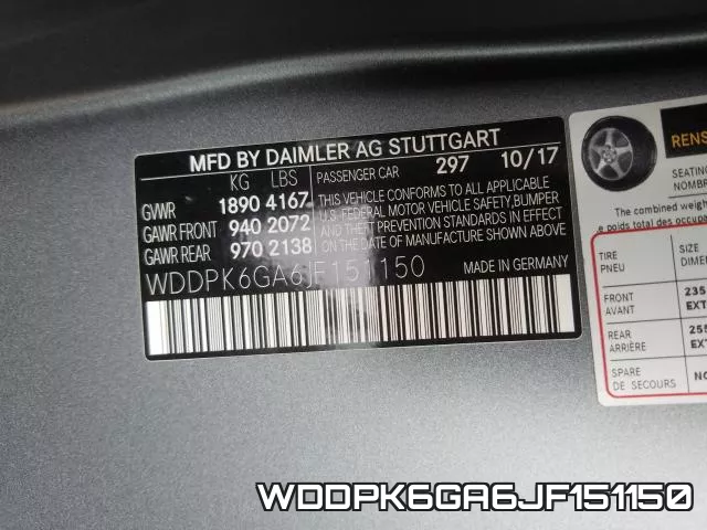 WDDPK6GA6JF151150 фото 2
