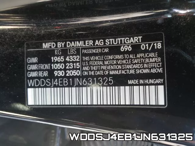 WDDSJ4EB1JN631325 фото 2