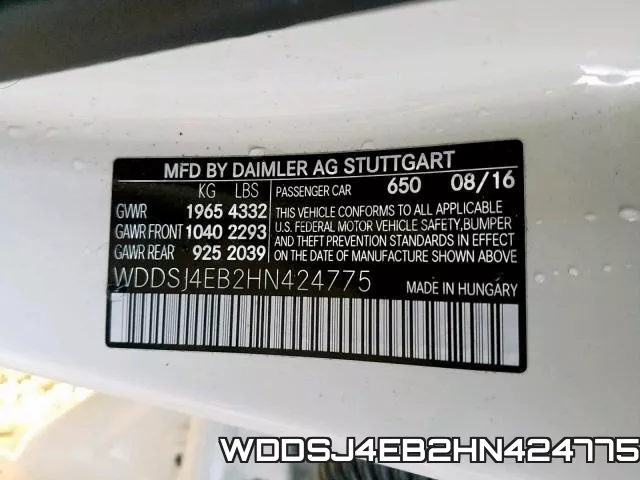 WDDSJ4EB2HN424775 фото 2