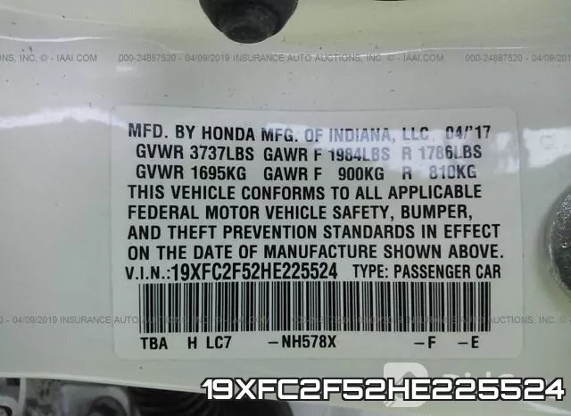 19XFC2F52HE225524 фото 10