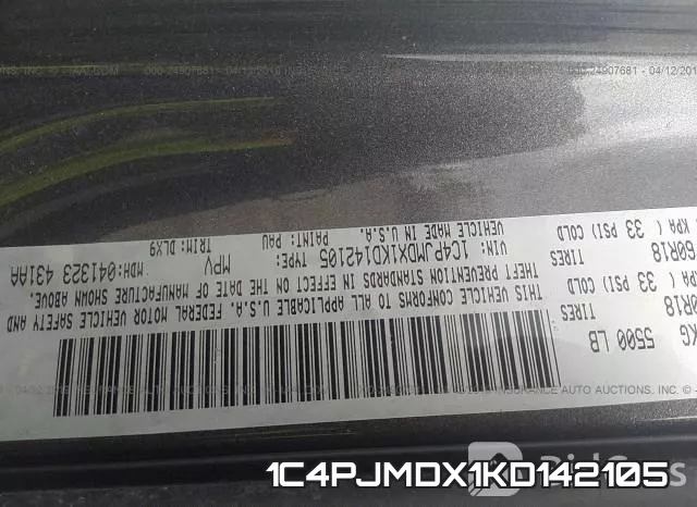 1C4PJMDX1KD142105 фото 10