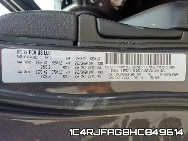 1C4RJFAG8HC849614 фото 2