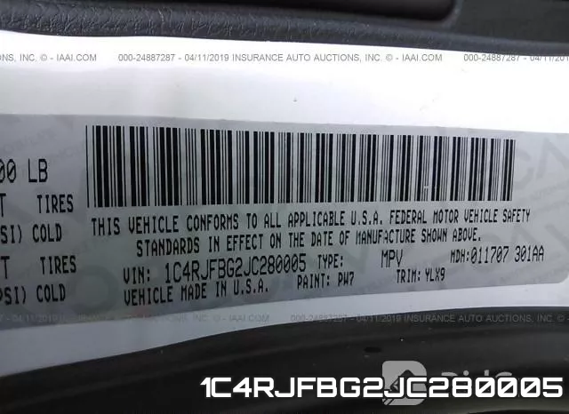 1C4RJFBG2JC280005 фото 10