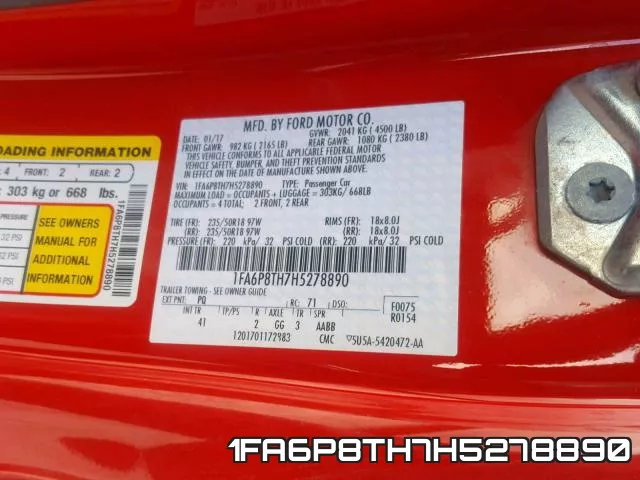 1FA6P8TH7H5278890 фото 2