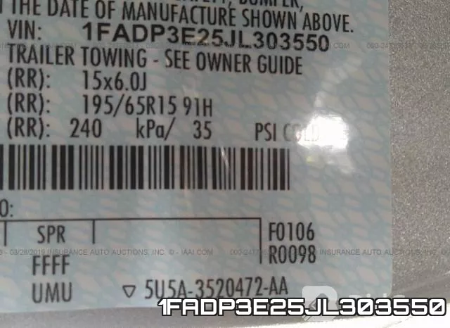 1FADP3E25JL303550 фото 10