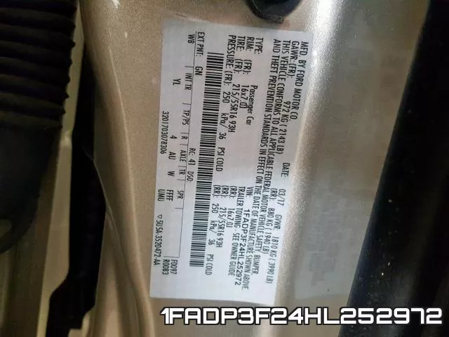 1FADP3F24HL252972 фото 2