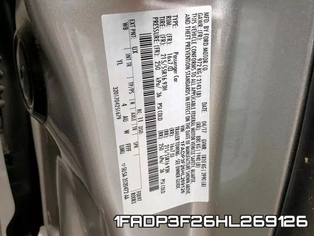 1FADP3F26HL269126 фото 2