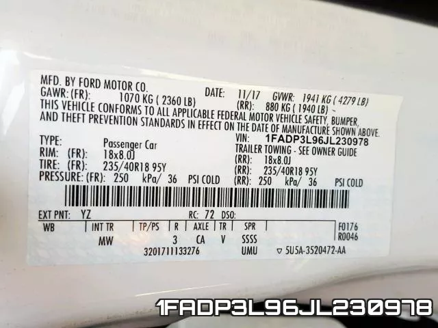 1FADP3L96JL230978 фото 2