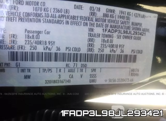 1FADP3L98JL293421 фото 10