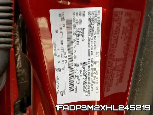 1FADP3M2XHL245219 фото 2