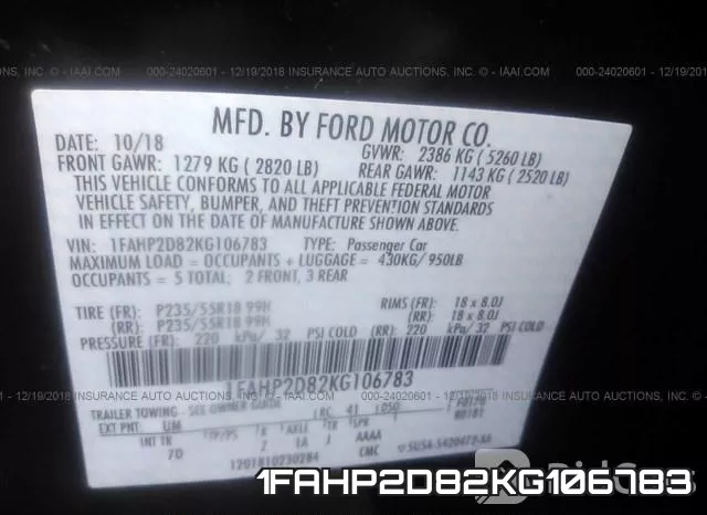 1FAHP2D82KG106783 фото 10