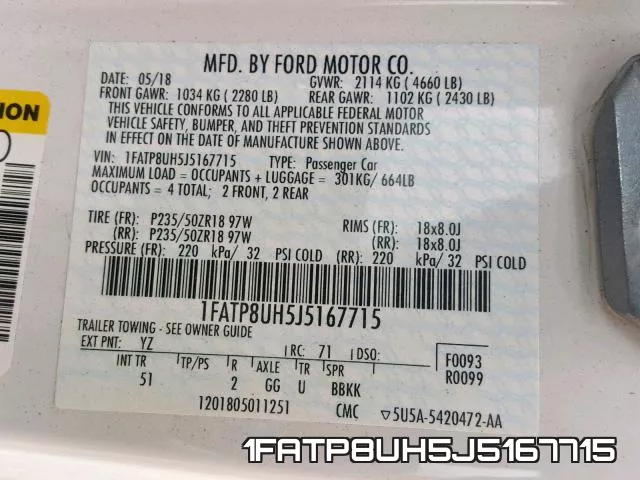1FATP8UH5J5167715 фото 2