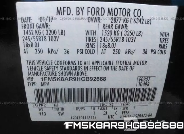 1FM5K8AR9HGB92688 фото 10