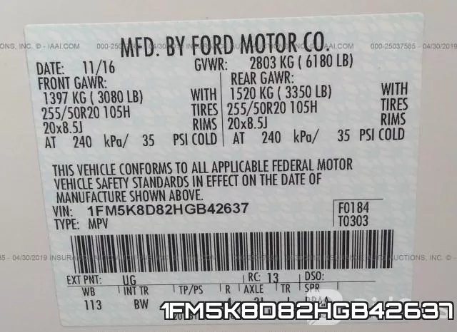 1FM5K8D82HGB42637 фото 10