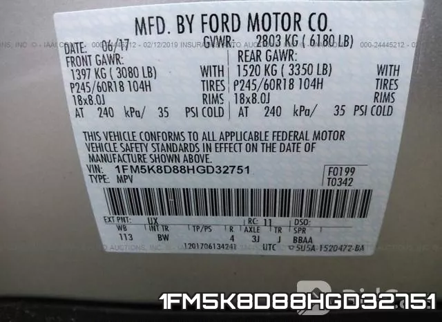 1FM5K8D88HGD32751 фото 10