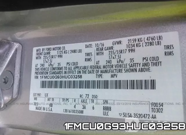 1FMCU0G93HUC03258 фото 10