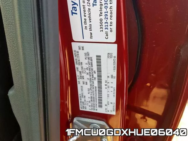 1FMCU0GDXHUE06040 фото 2