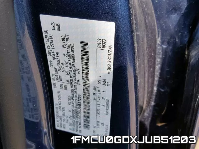 1FMCU0GDXJUB51203 фото 2