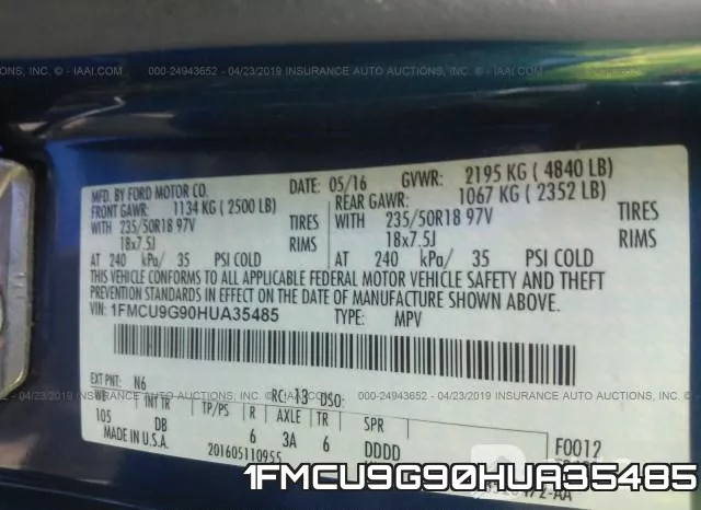 1FMCU9G90HUA35485 фото 10