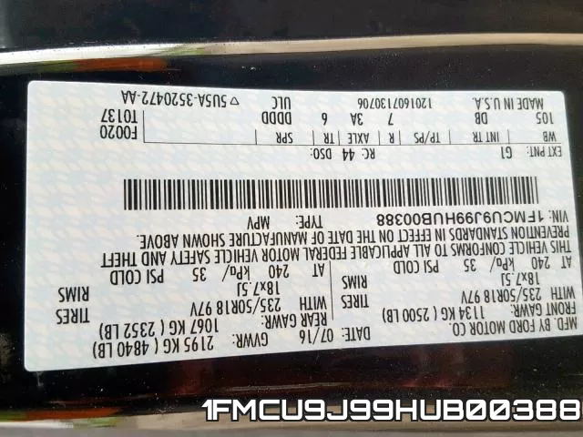 1FMCU9J99HUB00388 фото 2