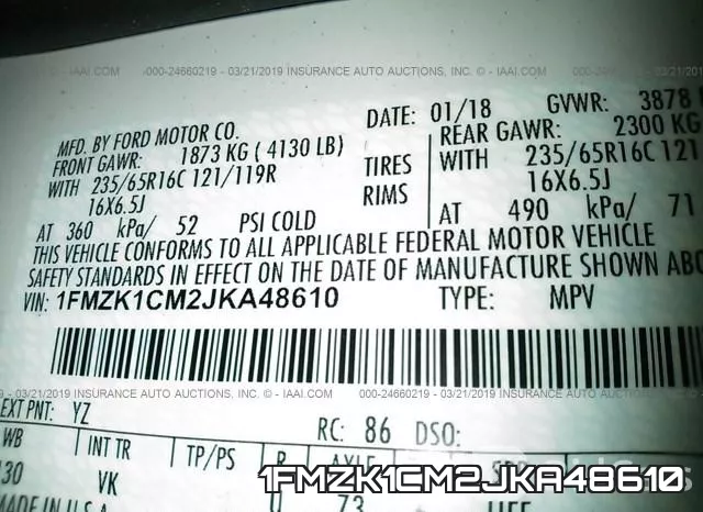 1FMZK1CM2JKA48610 фото 10