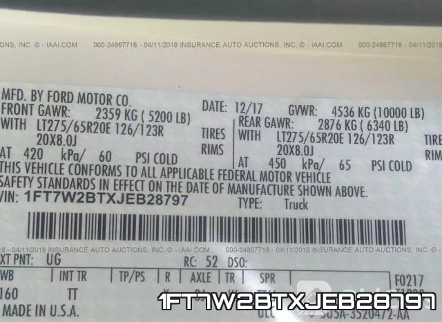 1FT7W2BTXJEB28797 фото 10