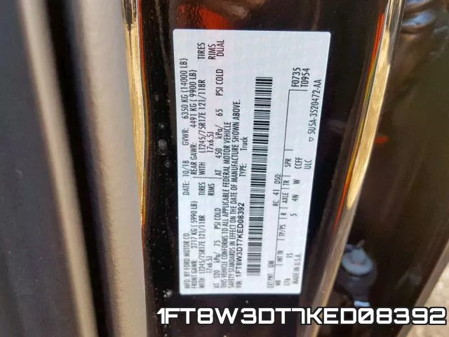 1FT8W3DT7KED08392 фото 2