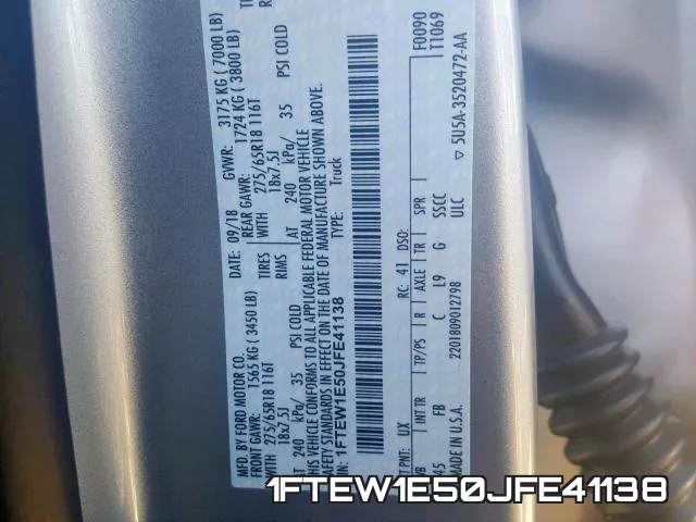 1FTEW1E50JFE41138 фото 2
