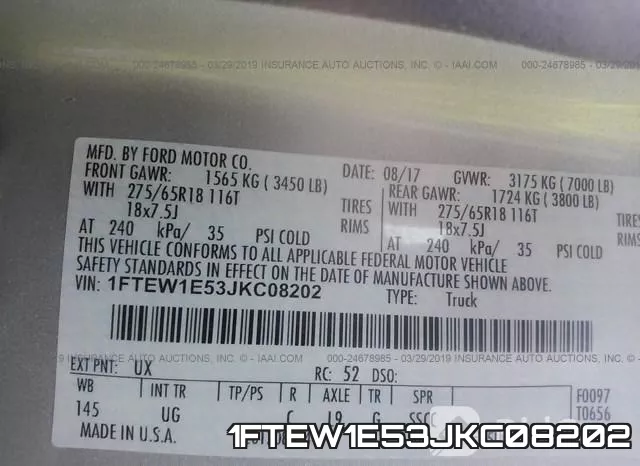 1FTEW1E53JKC08202 фото 10