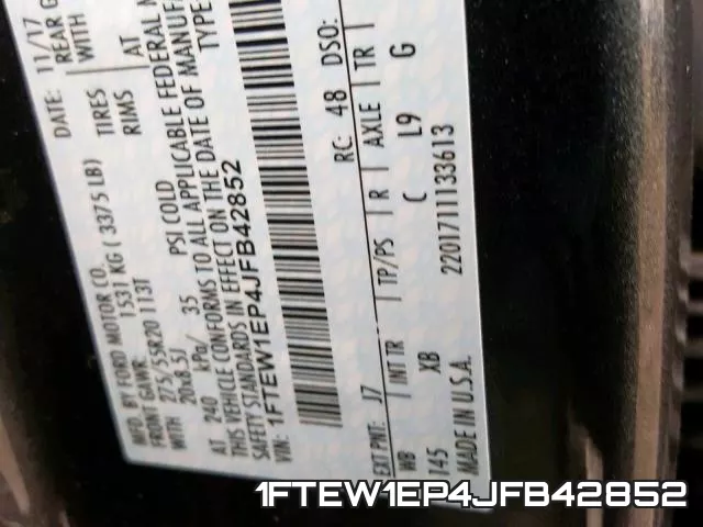1FTEW1EP4JFB42852 фото 2