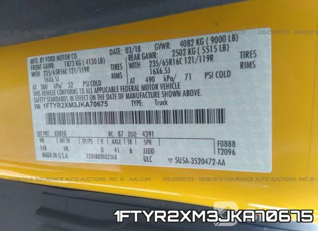 1FTYR2XM3JKA70675 фото 10