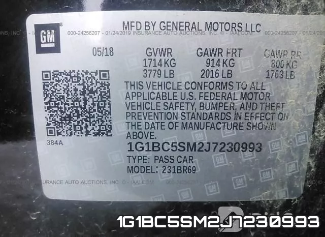 1G1BC5SM2J7230993 фото 10