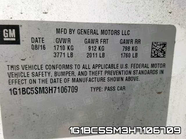 1G1BC5SM3H7106709 фото 2
