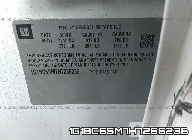 1G1BC5SM7H7255236 фото 10