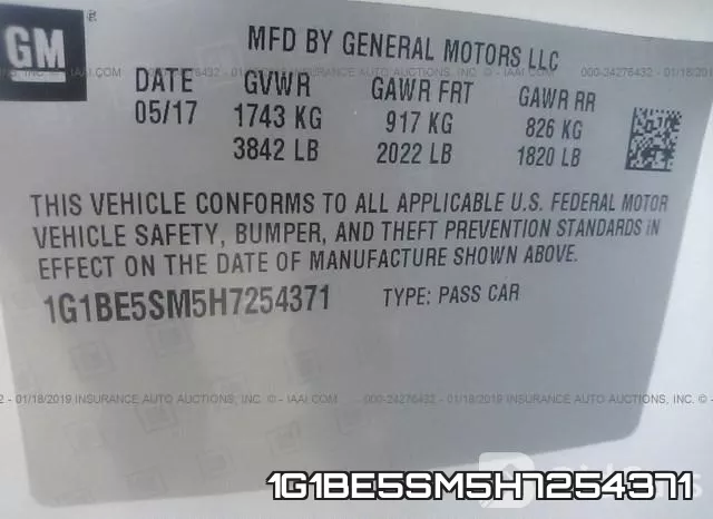1G1BE5SM5H7254371 фото 10
