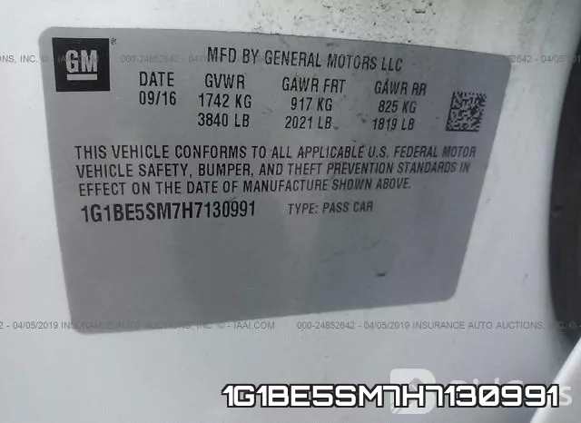 1G1BE5SM7H7130991 фото 10