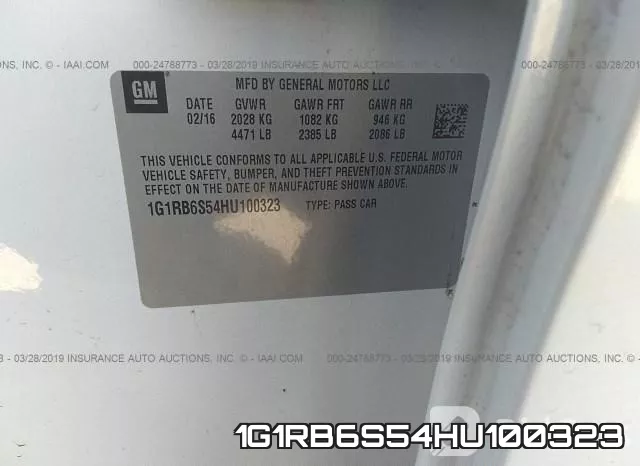 1G1RB6S54HU100323 фото 10