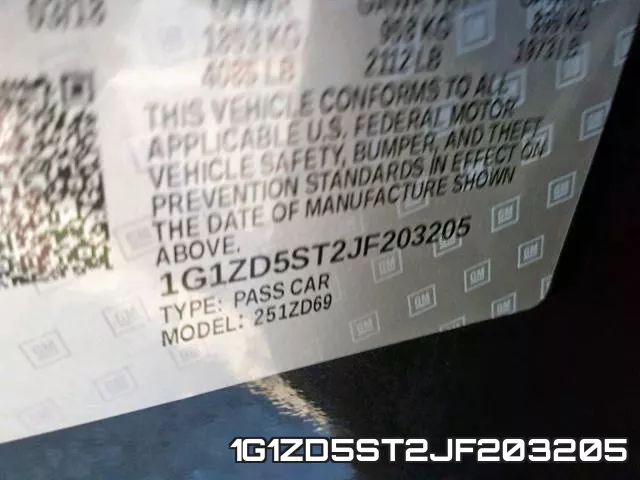 1G1ZD5ST2JF203205 фото 2