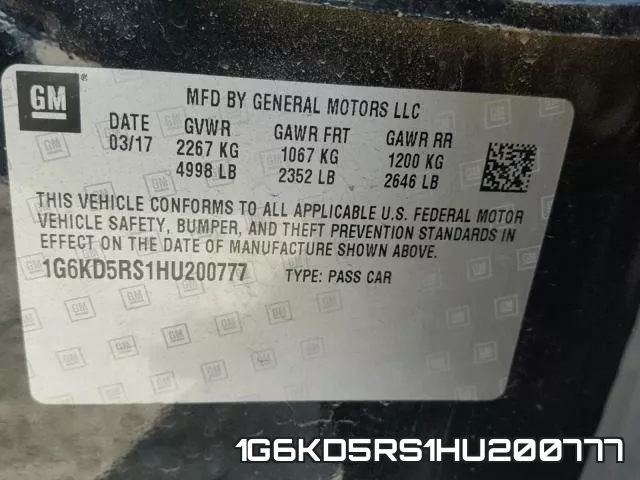 1G6KD5RS1HU200777 фото 2