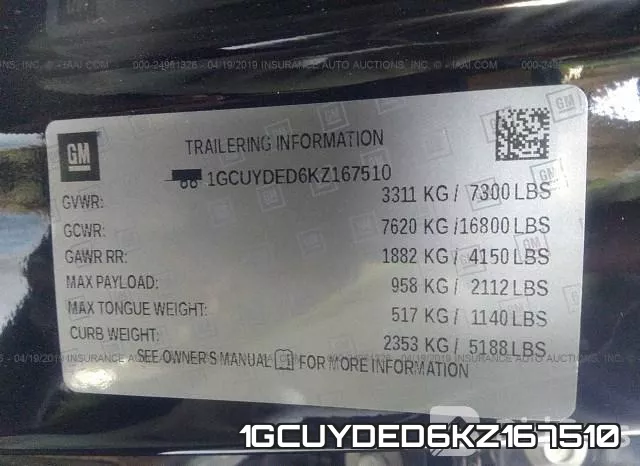 1GCUYDED6KZ167510 фото 9