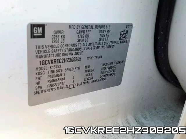 1GCVKREC2HZ308205 фото 2